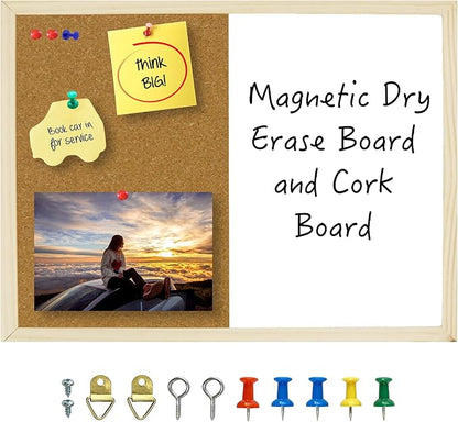 OWLKELA Dry Erase Cork Board 16.5"x12.6", Notice Pin Board, Memo Board by OWLKELA