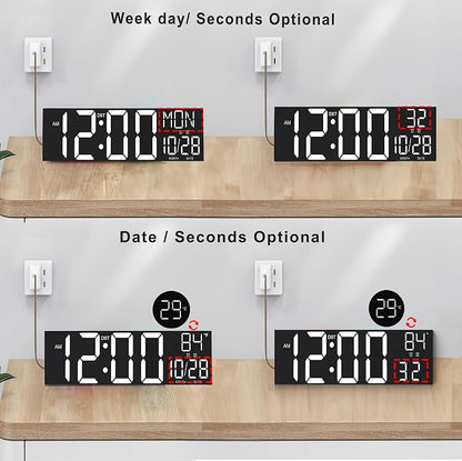 JALL 30" Large Digital Wall Mount Clock - Image 2