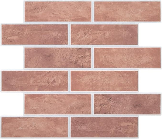 8-Pack 3D Faux Brick Acoustic Wall Panels, 11.8" x 11.8" PET Soundproof & Noise by premiumqualitypeelandsticktile