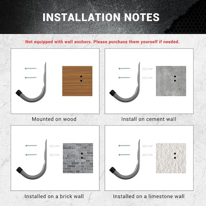 HOME MASTER HARDWARE 12 Pack 4-Inch Heavy Duty Garage Storage Wall Hooks - Image 5
