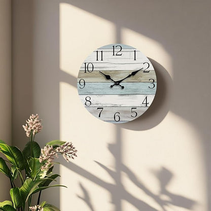 Wall Clock, Silent Non Ticking Wall Clocks Battery Operated, Rustic Wooden - Image 3