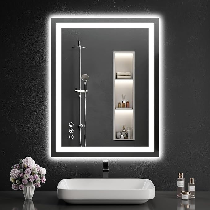 LED Bathroom Mirrors 28"x32" Bathroom Mirror by WISSMILESHOME