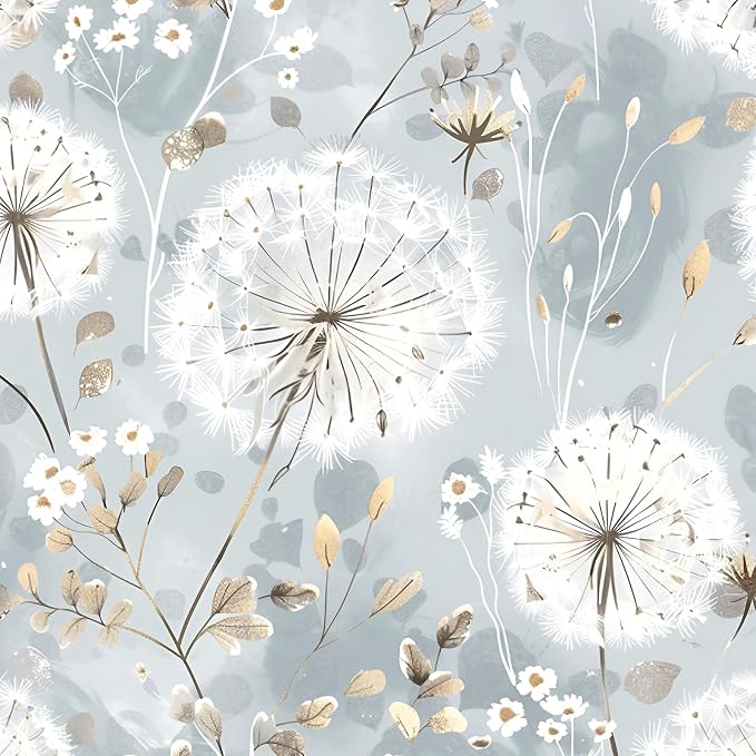 Nukofal Floral Wallpaper Peel and Stick Dandelion Wallpaper Floral Contact by Nukofal