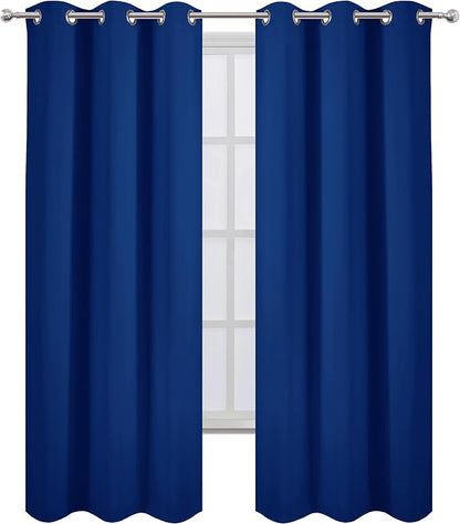 LEMOMO Blackout Curtains 38 x 84 inch/Royal Blue Curtains Set of 2 - Image 2