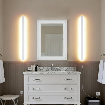 KELUOLY Modern Plug in Long Wall Sconce, 39.3" White Matte LED Wall Lights - Image 9