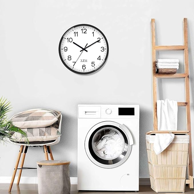 XFM Wall Clock 8 Inch Modern Small Wall Clocks Battery Operated Silent - Image 4