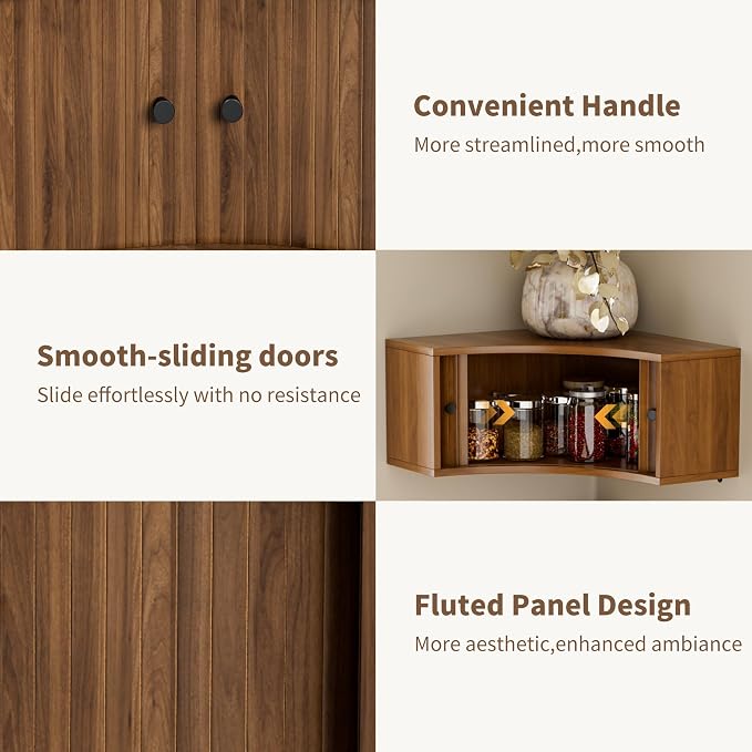 Corner Shelves Wall Cabinet Set of 3, Floating Corner Shelf Organizer - Image 5