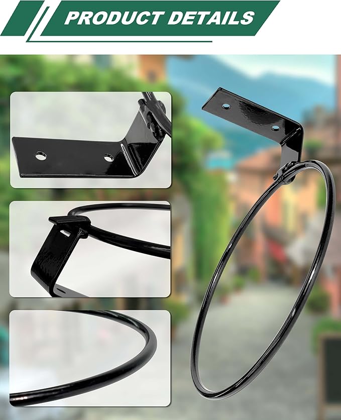 vensovo 6 Inch Metal Wall Mounted Plant Holder - 6 Pack Flower Pot Hanger Rings, Wall Planter Ring Holders Bracket Hooks Heavy Duty for Indoor and Outdoor Decor