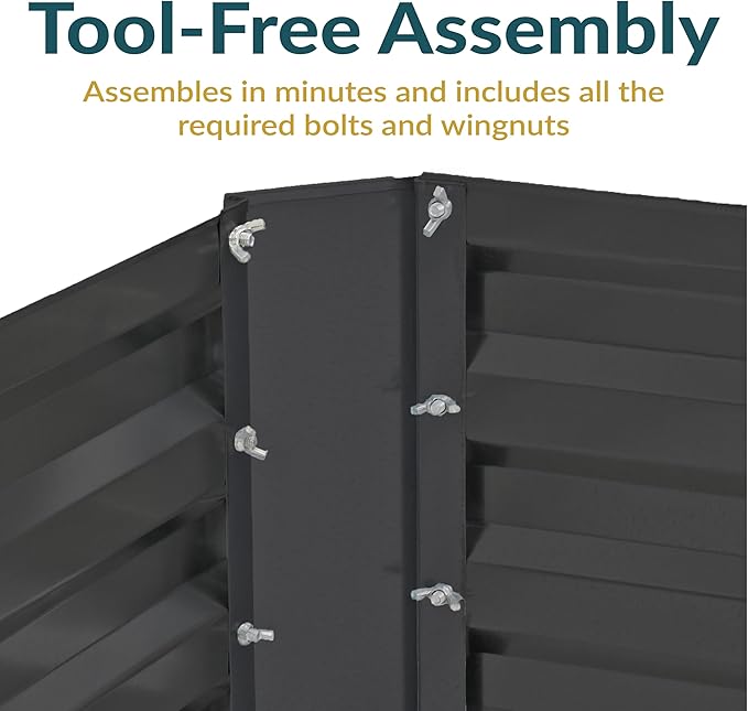 Sunnydaze Galvanized Raised Garden Bed - Metal Raised Bed for Gardening - Outdoor Planter Box for Flowers, Plants, and Vegetables - Gray - 48" W x 36" D x 12" H Rectangle