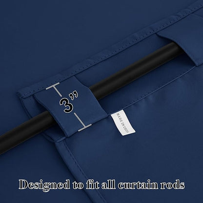 RYB HOME Blackout Kitchen Curtains, Thermal Insulated Back Tabs Window Curtain - Image 2