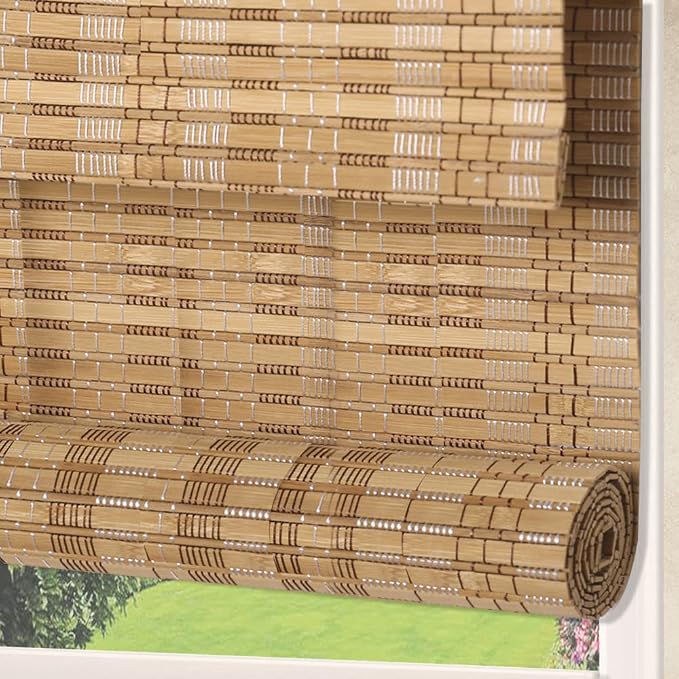 Letau No Drill No Tools Cordless Wood Window Shades Blinds, Bamboo Light - Image 2