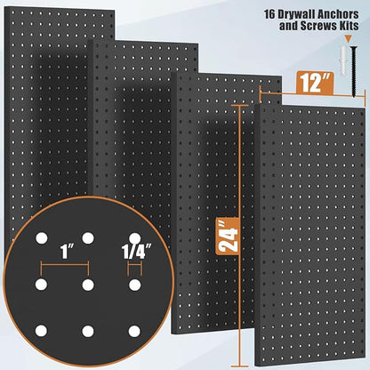 PBHEPJ 4 Pcs Metal Pegboard Panels, Heavy Duty Peg Boards - Image 3