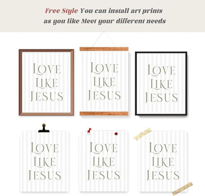 LARTSFRO Coquette Beige Bow Jesus Wall Art Decor Posters, Inspirational Bible - Image 4