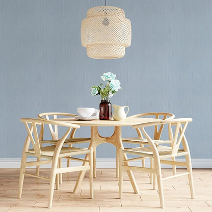 Blue Grasscloth Peel and Stick Wallpaper Texture Contact Paper A Set of 15.7" X - Image 6