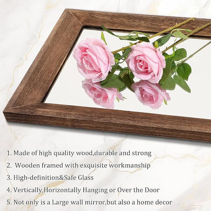 AAZZKANG Hanging Mirror Full Length Retro Large Wooden Framed Full Body Mirrors - Image 3
