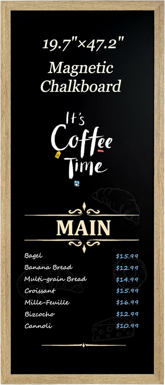 Magnetic Chalkboard for Wall, Long Chalk Board, Wall Hanging Menu for Restaurant by TORASO