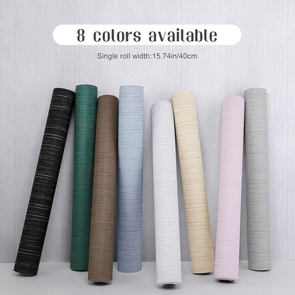 White Grasscloth Peel and Stick Wallpaper Vintage Texture Removable Waterproof - Image 2