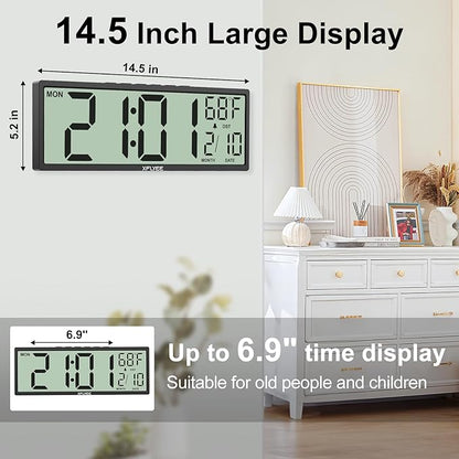 14.5'' Large Digital Wall Clock Battery Operated - Image 2