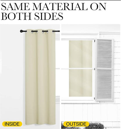 NICETOWN Beige Room Darkening Curtains 120" Long - Image 6