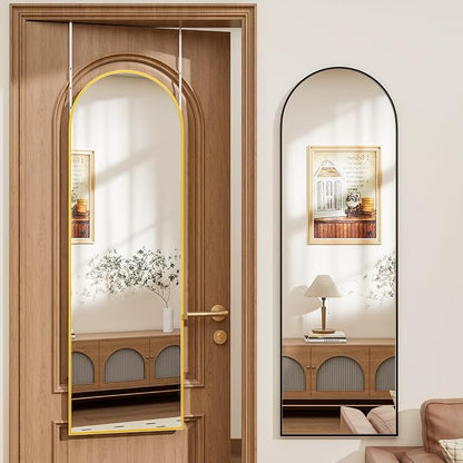 Rowjut Full Length Door Mirror, Wall Mounted Wall & 48"X14"Arched Behind Door - Image 6