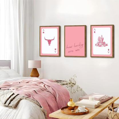 Pink Western Wall Art, How Lucky are We Wall Decor Picture Southwestern Cowgirl - Image 4