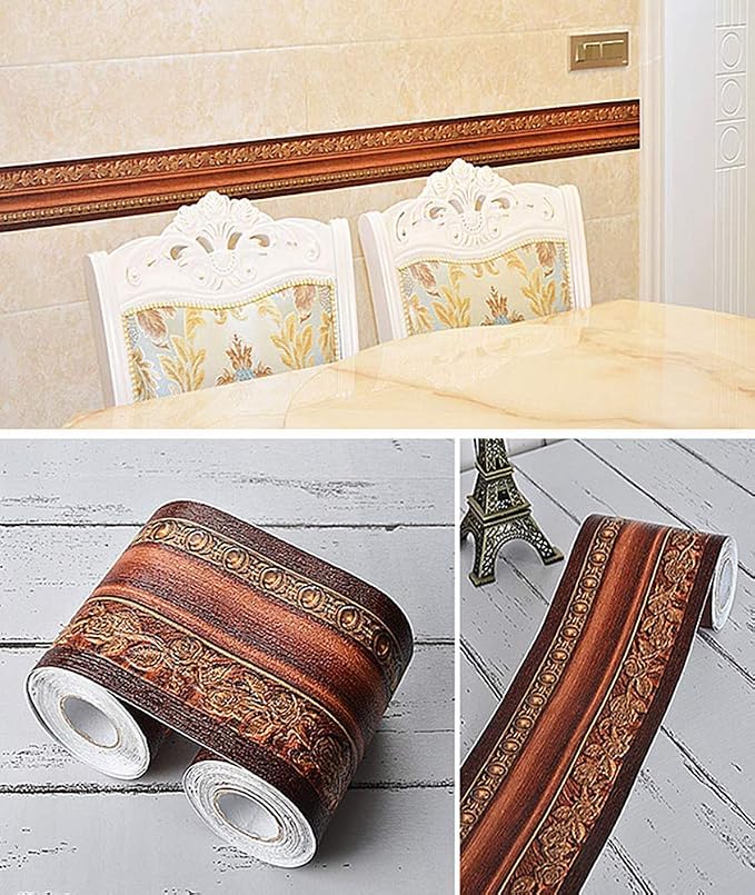 REDODECO 3D Flower Pattern Molding Peel Stick Wall Border - Image 4
