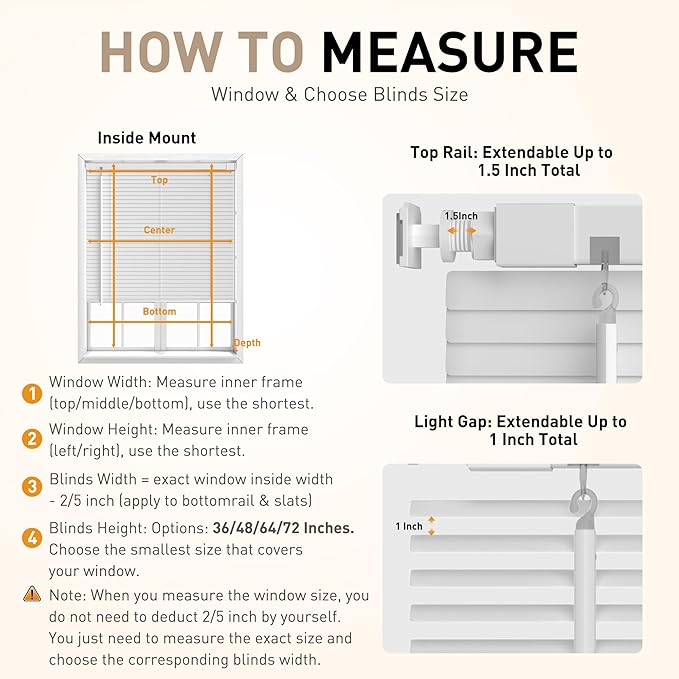 No Drill No Tool 1" Vinyl Mini Blinds, Light Filtering Horizontal Window Blinds - Image 6