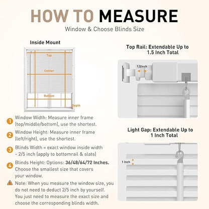No Drill No Tool 1" Vinyl Mini Blinds, Light Filtering Horizontal Window Blinds - Image 6