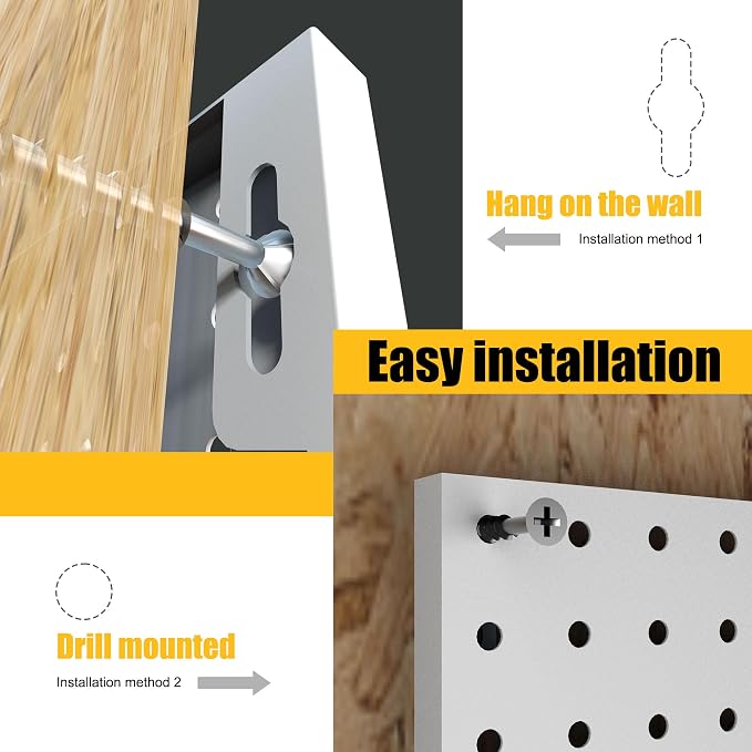 Spampur Peg Board, 4 Pack Metal Pegboard Panels - Image 6