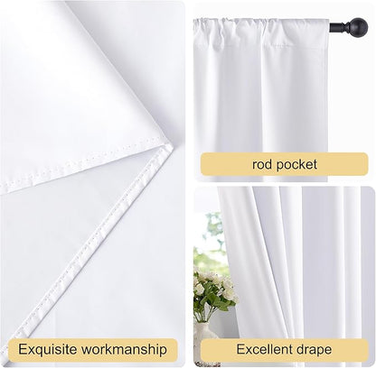 NICETOWN Bedroom 100% Blackout Curtains, 2 Panels, 42 by 48, Snow White - Image 5