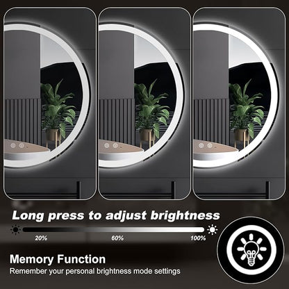 DUMOS 24 Inch Round LED Bathroom Mirror - Image 7