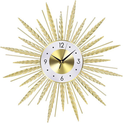 23 inch Gold Starburst Wall Clock, Silent Non-Ticking Large Modern Starburst - Image 8
