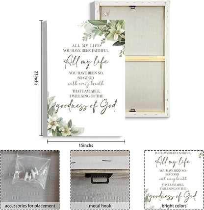 HIWX Christian Wall Decor, All My Life You Have Been Faithful Bible Verse - Image 8