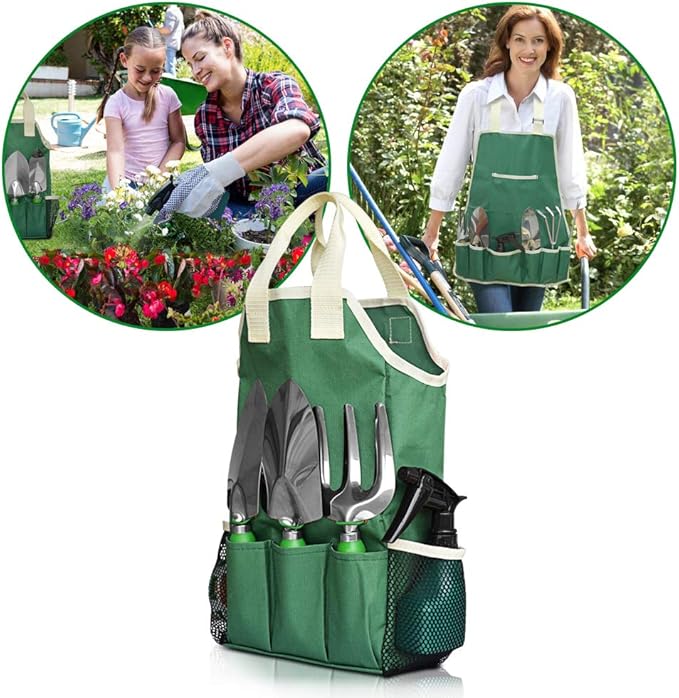 11-Piece Gardening Tool Set, Garden Tool Kit with Tote Bag, Adjustable Apron, and Gardening Accessories, Perfect Gardening Gifts for Women and Men