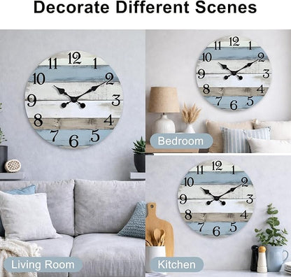 JoFomp 16 Inch Wall Clocks Battery Operated, Silent Non Ticking Wall Clock Wood - Image 4