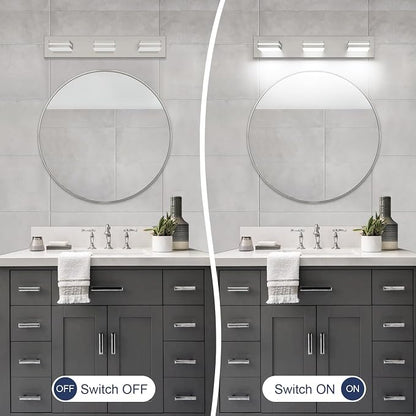 SineRise LED Modern Bathroom Vanity Light Fixtures, Brushed Nickel Modern - Image 5