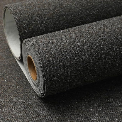 SHUFA Black Brown Cotton-Like Textured Grasscloth Wallpaper Matte Thick Real - Image 2