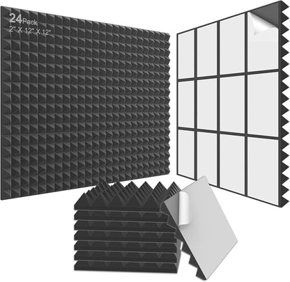 JBER 24Pack Pyramid Sound Proof Foam Panels - Image 7