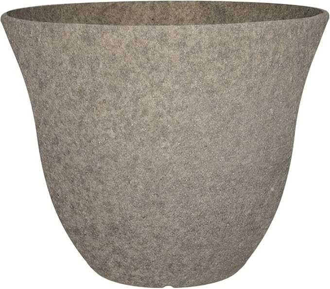 Classic Home and Garden Honeysuckle Resin Flower Pot Planter, Stone Grey, 15"