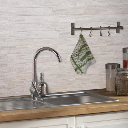 AULIGET 4-Piece Beige Slate Peel and Stick Backsplash Wall Tiles, Laundry Room - Image 4