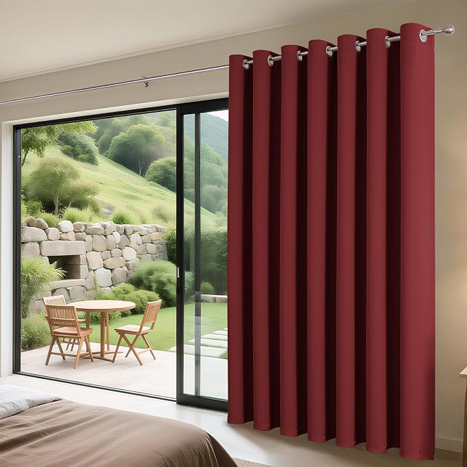 Joydeco Blackout Patio Sliding Door Curtains 90 Inches Long, Grommet Privacy - Image 3