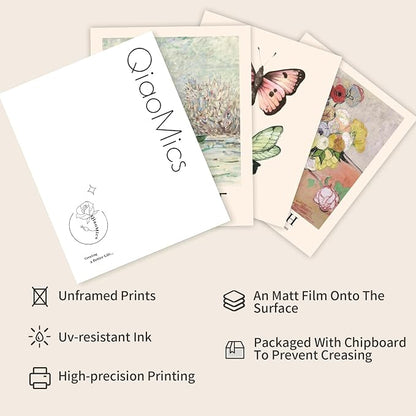 QIAOMICS Wall Art Prints Aesthetic, Flower Market Wall Art Prints - Image 3