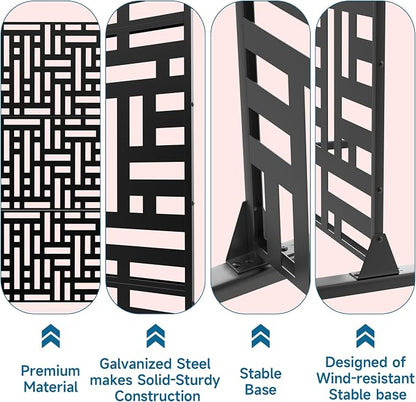 MTART Metal Privacy Screen 72" H x 47.2" Decorative Outdoor Privacy Screen - Image 3