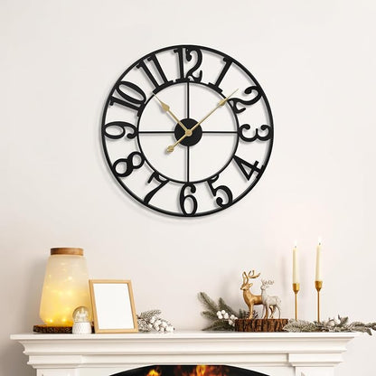 LEIKE Large Wall Clocks, Non Ticking, Battery Operated Small Vintage Round - Image 5