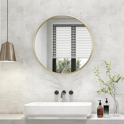 NEWBULIG 28 Inch Round Wall Mirror, Bathroom Mirror - Image 7