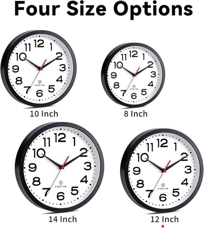 Roymnie Atomic Wall Clock 12 Inch, Modern Clock Battery Operated Classic Analog - Image 5