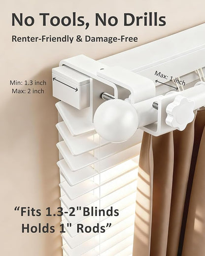 Mimiio No Drill Curtain Rod Brackets - Image 2