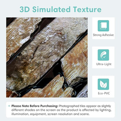 Commomy 3D Faux Stone Peel and Stick Wall Tiles - Image 4