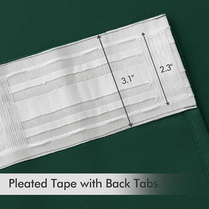 MIULEE Christmas Hunter Green Back Tab Blackout Curtains 90 Inches Long 2 - Image 4