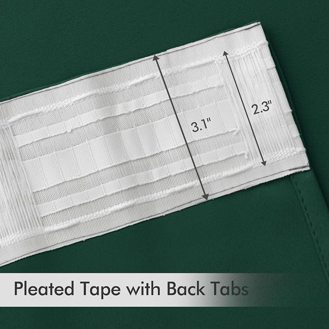 MIULEE Christmas Hunter Green Back Tab Blackout Curtains 84 Inch Length 2 - Image 4